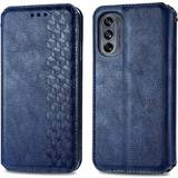 Blue Case For Motorola MOTO G62 Leather Case Exquisite Business Flip Cover Fashion Design Wallet Function