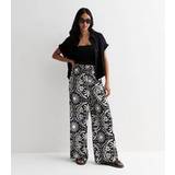 Trousers & Shorts New Look Black Abstract Print Wide Leg Trousers