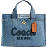Blue Handbags Coach Cargo Tote - Brass/Indigo