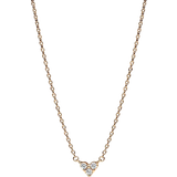 Pandora Triple Stone Heart Collier Necklace - Gold/Transparent