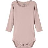 Elastane Bodysuits Children's Clothing Name It Kab LS Body - Sepia Rose (13198038)
