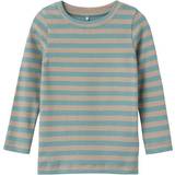 Stripes Children's Clothing Name It Declan LS Slim Top - Mineral Blue (13228574)