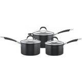 Saucepan Set Cookware Sets Circulon Momentum Hard Anodised Cookware Set with lid 3 Parts