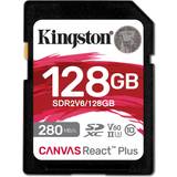 SDXC Memory Cards Kingston Canvas React Plus SDXC Class 10 UHS-II U3 V60 280/100MB/s 128GB