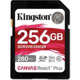 256 GB Memory Cards Kingston Canvas React Plus SDXC Class 10 UHS-II U3 V60 280/150MB/s 256GB