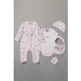 Florals Other Sets Children's Clothing Floral Print Cotton 5-Piece Baby Gift Set Baby Pink Newborn