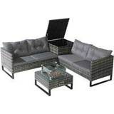 Aluminium Outdoor Lounge Sets Garden & Outdoor Furniture Home Treats Firepit Outdoor Lounge Set, 1 Table incl. 2 Sofas