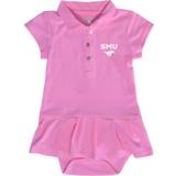 Buttons Bodysuits Garb Baby's SMU Mustangs Caroline Cap Sleeve Polo Dress - Pink
