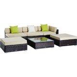 Synthetic Rattan Outdoor Lounge Sets Garden & Outdoor Furniture OutSunny 860-040 Outdoor Lounge Set, 1 Table incl. 3 Sofas