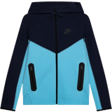 S Hoodies Children's Clothing Nike Older Kid's Sportswear Tech Fleece Full Zip Hoodie - Midnight Navy/Aquarius Blue/Black/Black (FD3285-410)