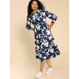 Cotton Dresses White Stuff Mayra Tiered Shirt Dress In Navy