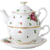 Food & Drinks Royal Albert New Country Roses White Individual Teapot & Lid with Cup Saucer