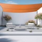 Polyester Sail Awnings Orange Aquariss 2x2m Sun Shade Sail Canopy Free Rope Sunscreen Awning