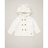White Cardigans Children's Clothing Hooded Bear Cotton Knit Cardigan Cream 6-12