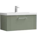 Green Bathroom Furnitures Nuie Deco Satin Green 800mm Hung