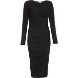 Sportswear Garment Dresses on sale Quiz Womens Black Ruched Asymetric Midi Dress
