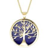 Yellow Necklaces C W Sellors 9ct Gold Lapis Lazuli Round Tree of Life Necklace