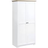 Steel Cabinets Homcom Classic Wooden White Storage Cabinet 80x172cm