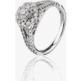 Rings Pure Brilliance 18ct White Gold 1.00ct Diamond Halo Ring THR20717-125E Silver