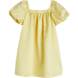 H&M Girl's Balloon-Sleeved Satin Dress - Yellow