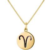Purple Jewellery C W Sellors Zodiac Aries Round Necklace - Gold/Purple
