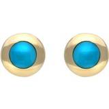 Amethyst Earrings C W Sellors 9ct Gold Turquoise Framed Round Stud Earrings Gold