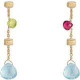 Amethyst Earrings Marco Bicego Paradise 18ct Yellow Gold Multicolour Gemstone Drop Earrings Yellow Gold