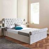Frame Beds Home Treats Velvet Ottoman Side Lift Sleigh Frame Bed