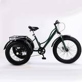 Green Tricycle Bikes ​​Tricycle For 24" Urban Leisure- Green Unisex