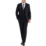 Suits Slaters Fellini Tailored Fit Plain Three Piece Suit - Black