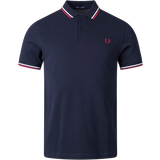 Fred Perry Polo Shirts Fred Perry Twin Tipped Polo Shirt - Navy/Snow White/Burnt Red
