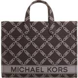 Michael Kors Totes & Shopping Bags Michael Kors Gigi Large Empire Logo Jacquard Tote Bag - Chocolate Multi