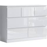 Fwstyle Large White Gloss Chest of Drawer 106x81cm