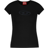 Women T-shirts & Tank Tops Diesel T-Angie T-shirt with Peekaboo Logo - Black