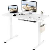 White Writing Desks Flexispot Basic Plus Electric White Writing Desk 60x100cm