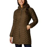 Columbia Women's Powder Lite Hooded Mid-Length Down Jacket - Olive Green