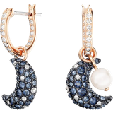 White Earrings Swarovski Luna Drop Earrings - Rose Gold/Pearl/Transparent