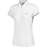 Breathable Polo Shirts Glenmuir The Open Panel Zip Performance Pique Golf Shirt - White