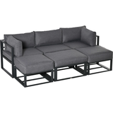 Grey Garden & Outdoor Furniture OutSunny 6 Piece Sectional Outdoor Lounge Set, 1 Table incl. 3 Sofas