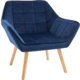Wood Armchairs Homcom Luxe Velvet Blue Armchair 72.5cm