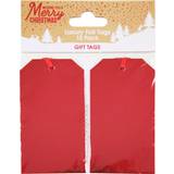 Gift Tags Pack of 10 Foil Christmas Tags Red