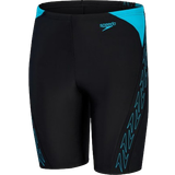 Short Sleeves Swimwear Speedo Boy's Hyper Boom Jammer - Black/Blue