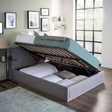 Ottoman double beds Home Treats Side Lifting Upholstered Small Double 129 x 204cm