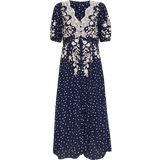 Lace Dresses Monsoon Tori Floral and Polka Dot Midi Tea Dress - Navy