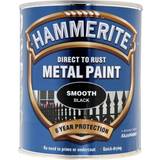 Hammerite Black Paint Hammerite Direct to Rust Smooth Effect Metal Paint Black 0.75L