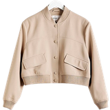 Bomber Jackets - Women River Island Tailored Crop Bomber Jacket - Brown