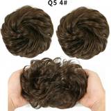 Brown Hair Buns Faca Syntetisk Bulle Scrunchies Q5-4