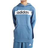 Adidas Hoodies Children's Clothing adidas Junior Linear Logo Colour Block Hoodie - Blue