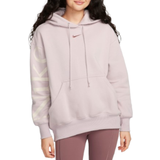 Nike Women's Sportswear Phoenix Fleece Oversized Logo Hoodie - Platinum Violet/Light Orewood Brown/Smokey Mauve