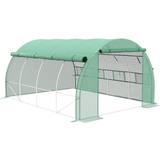 OutSunny Polytunnel Greenhouse with Roll-Up Side Walls Stainless steel Plastic